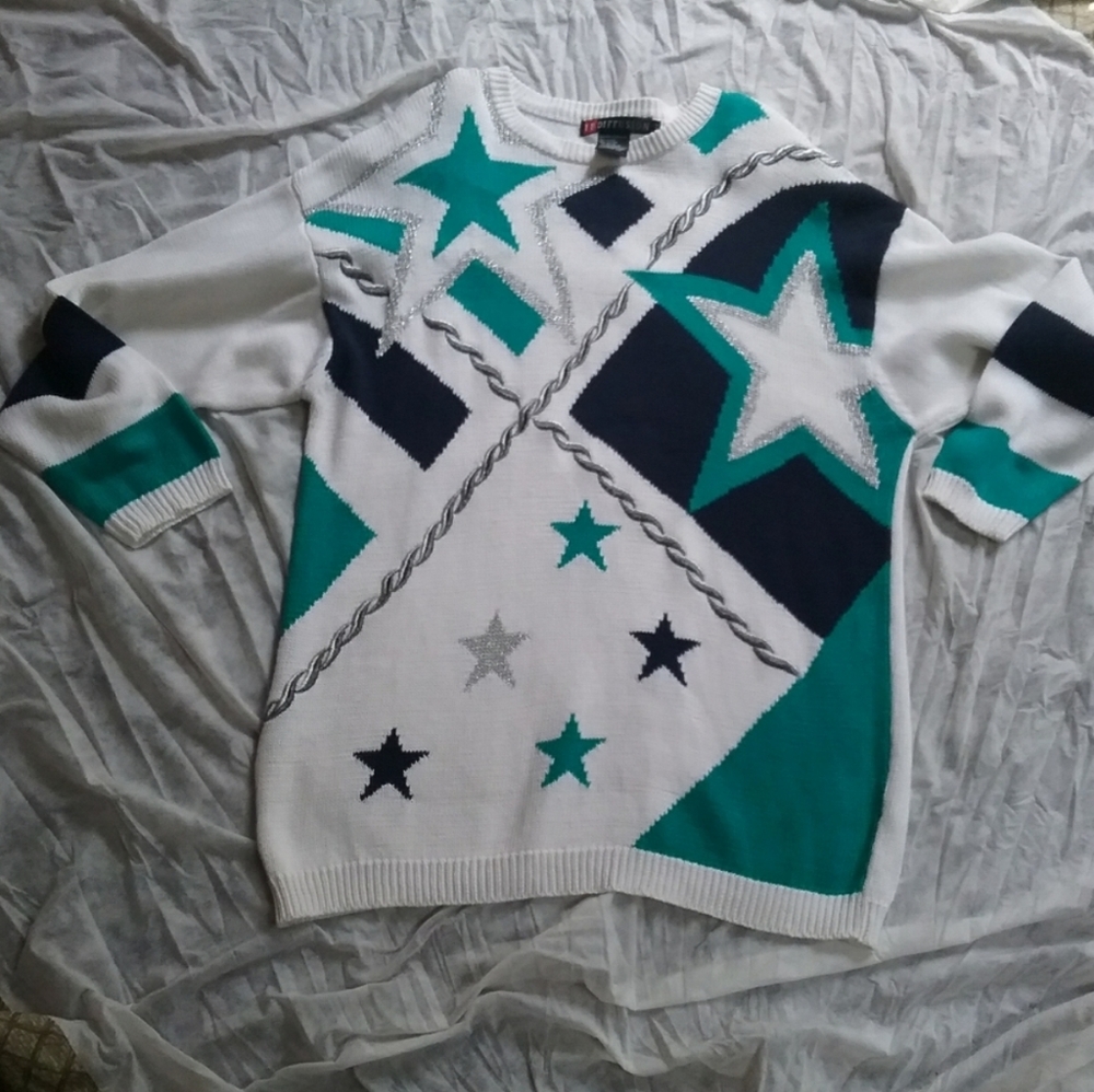 Vintage Nautical Star Oversized Sweater